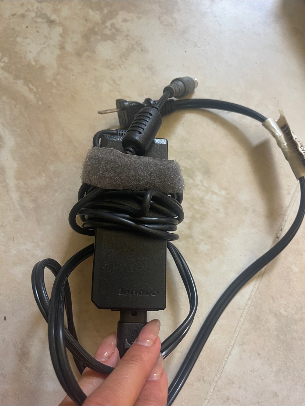 Lenovo 20v Black Power Adapter with Velcro Cord Wrap